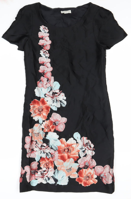 Monsoon Women Black Floral Sheath Dress Size 8