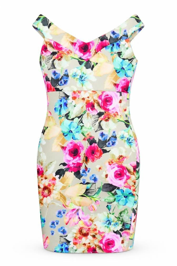 ASOS Women's Multicoloured Floral Sheath Dress Size 8