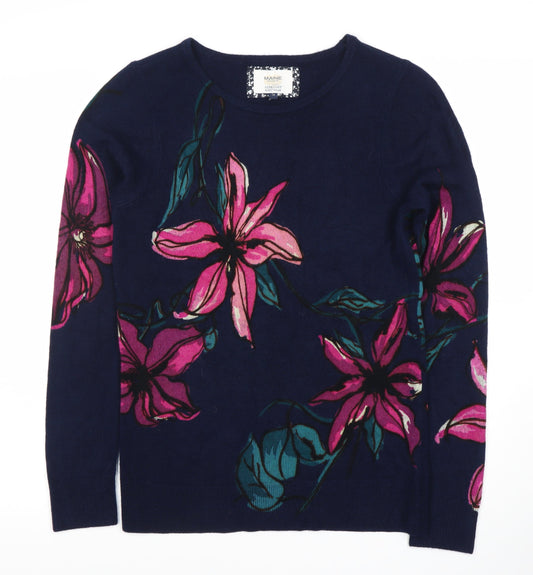 Debenhams Women's Blue Floral Pullover Jumper Size 10