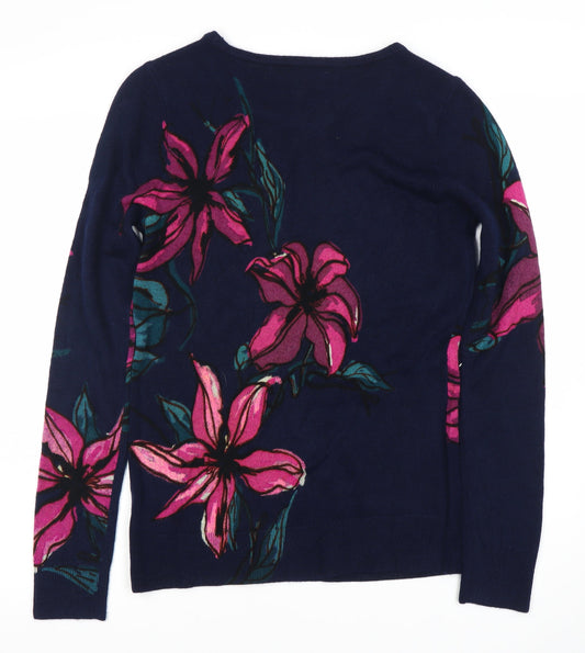 Debenhams Women's Blue Floral Pullover Jumper Size 10