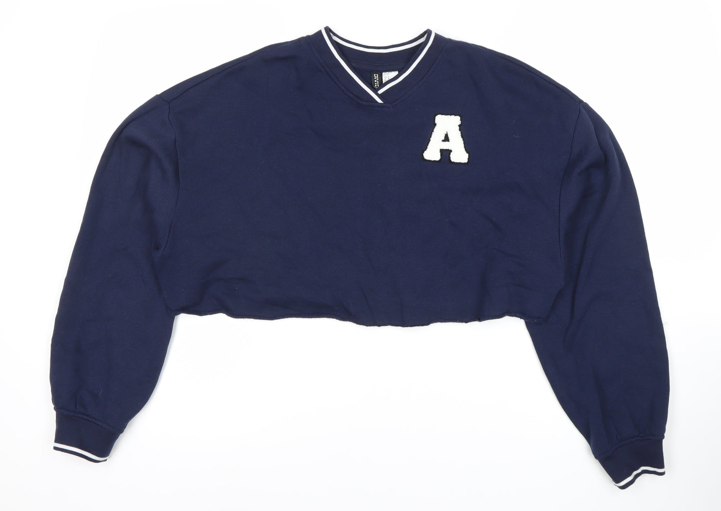 Divided Blue Women's College V-Neck Sweatshirt, Size 12