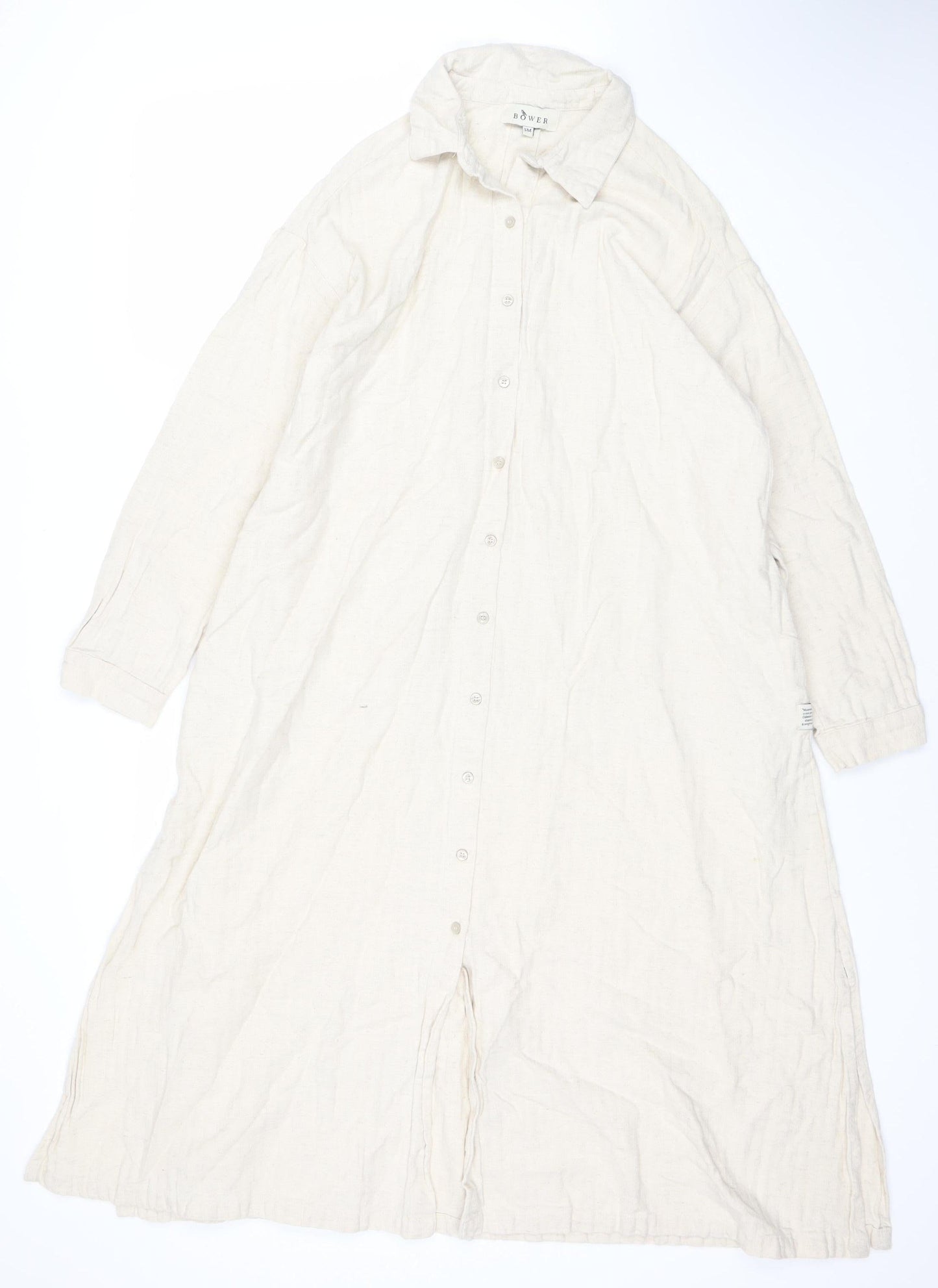 BOWER Women's Ivory Shirt Dress, S, Cotton Blend