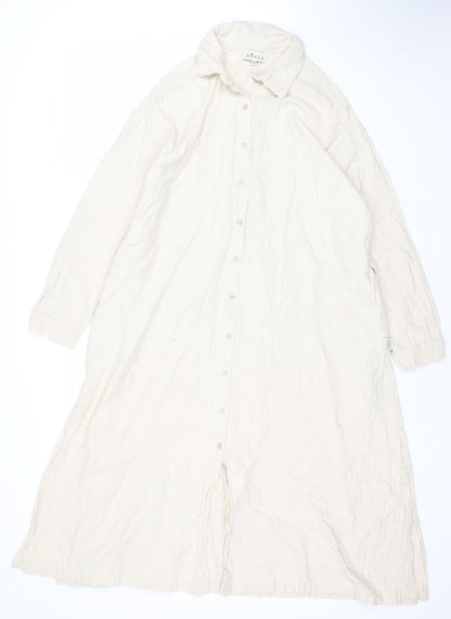 BOWER Women's Ivory Shirt Dress, S, Cotton Blend