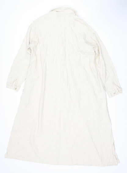BOWER Women's Ivory Shirt Dress, S, Cotton Blend