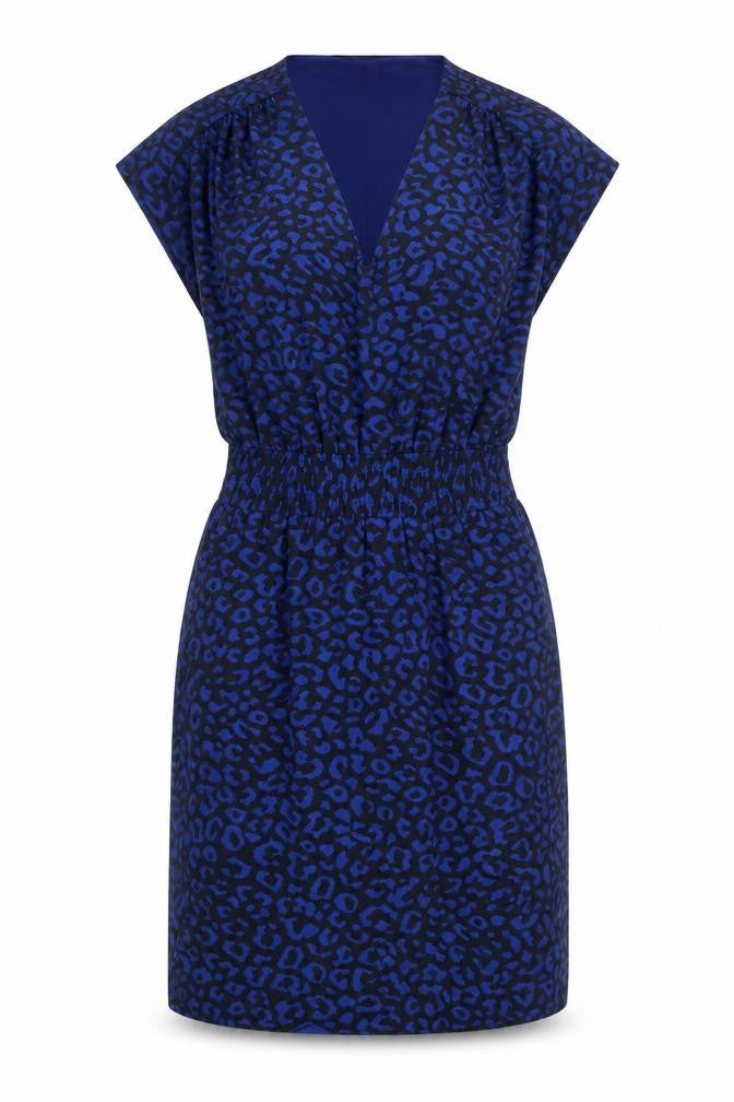 Mango Women's Blue Animal Print Dress Size 8