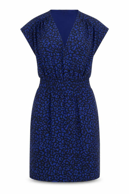Mango Women's Blue Animal Print Dress Size 8