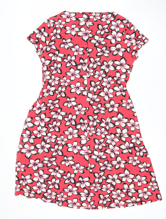 M&Co Women’s Red Floral Dress Size 12