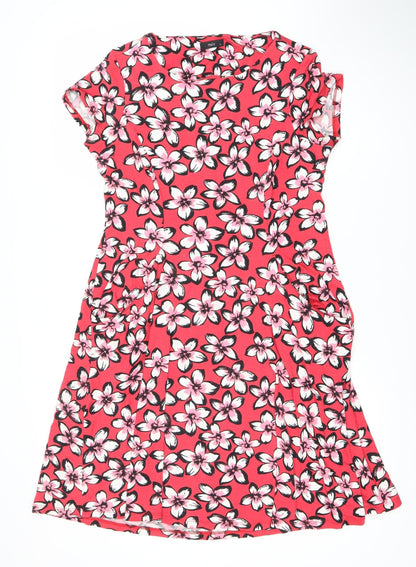 M&Co Women’s Red Floral Dress Size 12