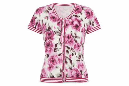 Front view of Linea Women's Floral Cardigan - Multicoloured S