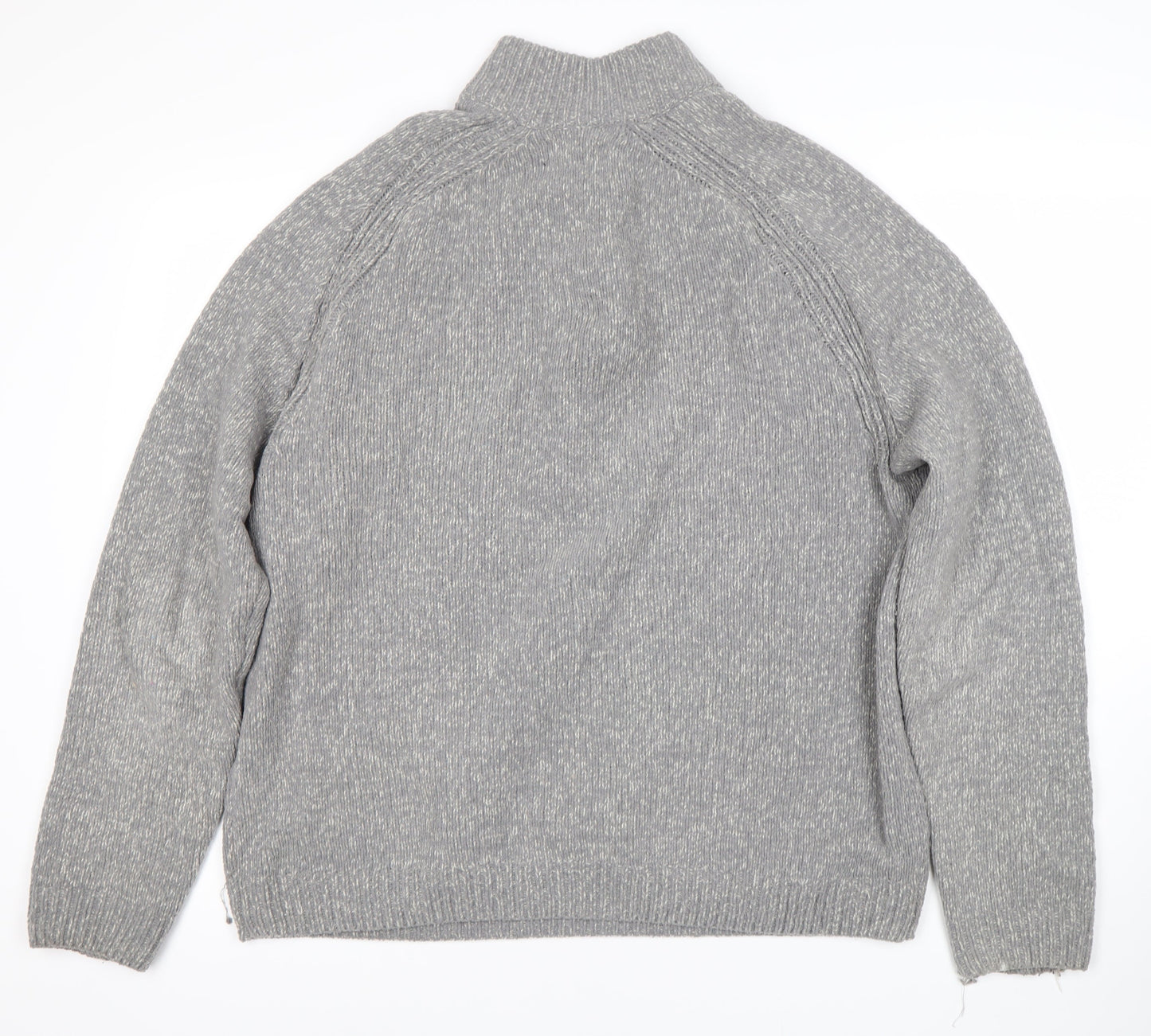 Next Men’s Grey Full Zip Jumper L - Acrylic Wool Blend