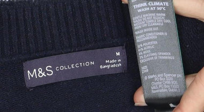 Womens UK Size M Marks and Spencer Blue Pullover Jumper