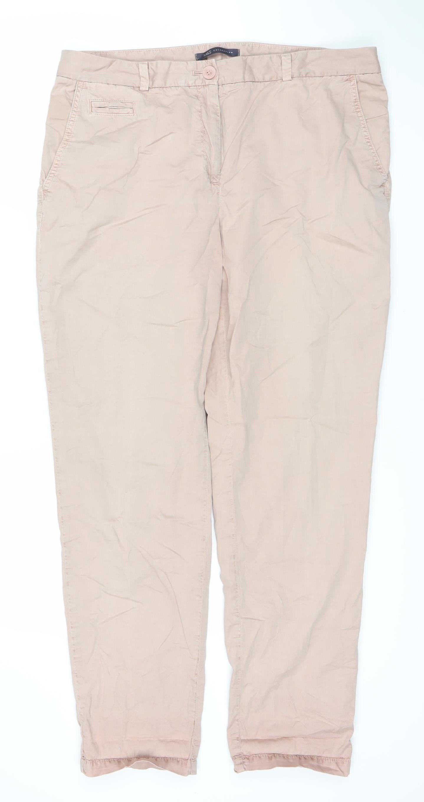 Womens UK Size 14 Marks and Spencer   Pink Trousers