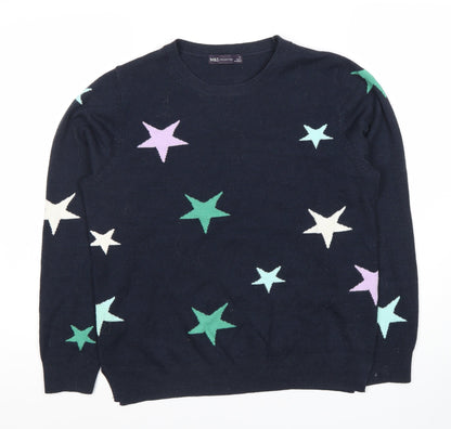 Womens UK Size 12 Marks and Spencer Blue Pullover Jumper