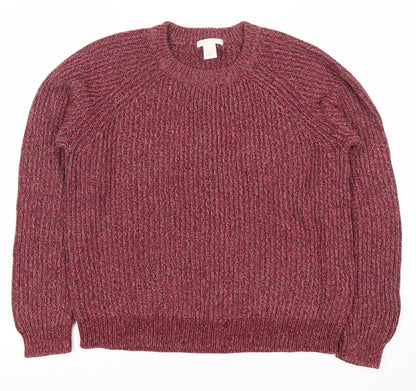 Womens UK Size 10 Basic Red Pullover Jumper
