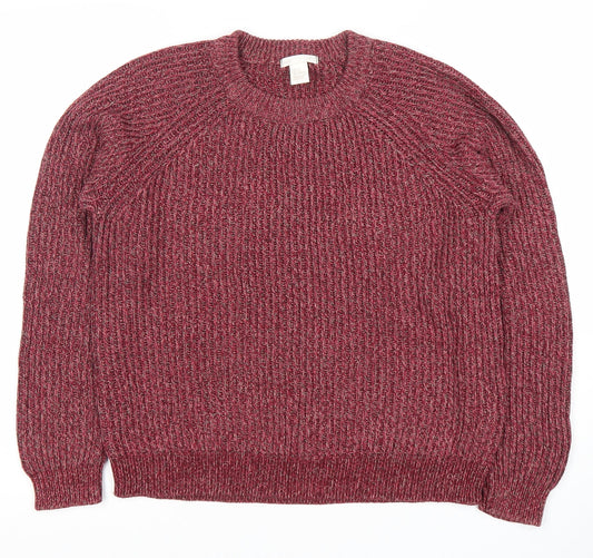 Womens UK Size 10 Basic Red Pullover Jumper
