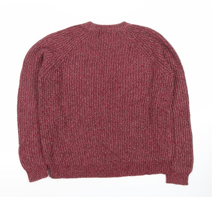 Womens UK Size 10 Basic Red Pullover Jumper