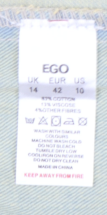 EGO Women's Blue Strapless Bodycon Dress, Size 14