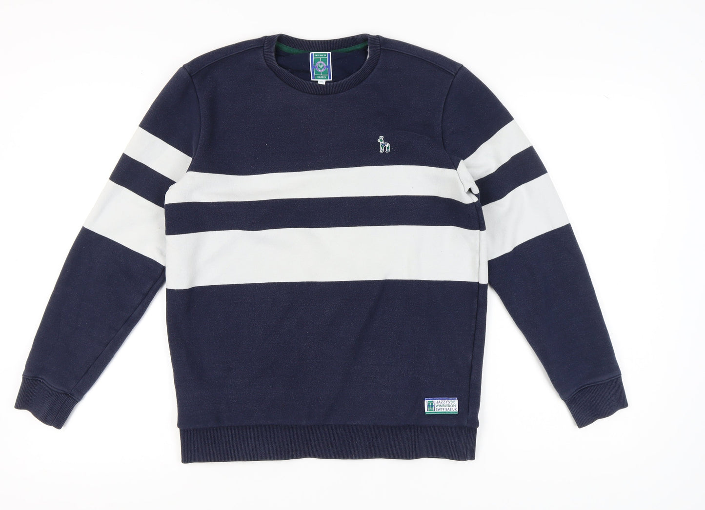 Hazzys Blue Striped Unisex Sweatshirt Size 18