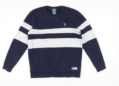 Hazzys Blue Striped Unisex Sweatshirt Size 18