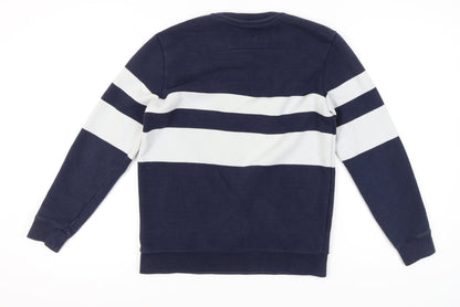 Hazzys Blue Striped Unisex Sweatshirt Size 18