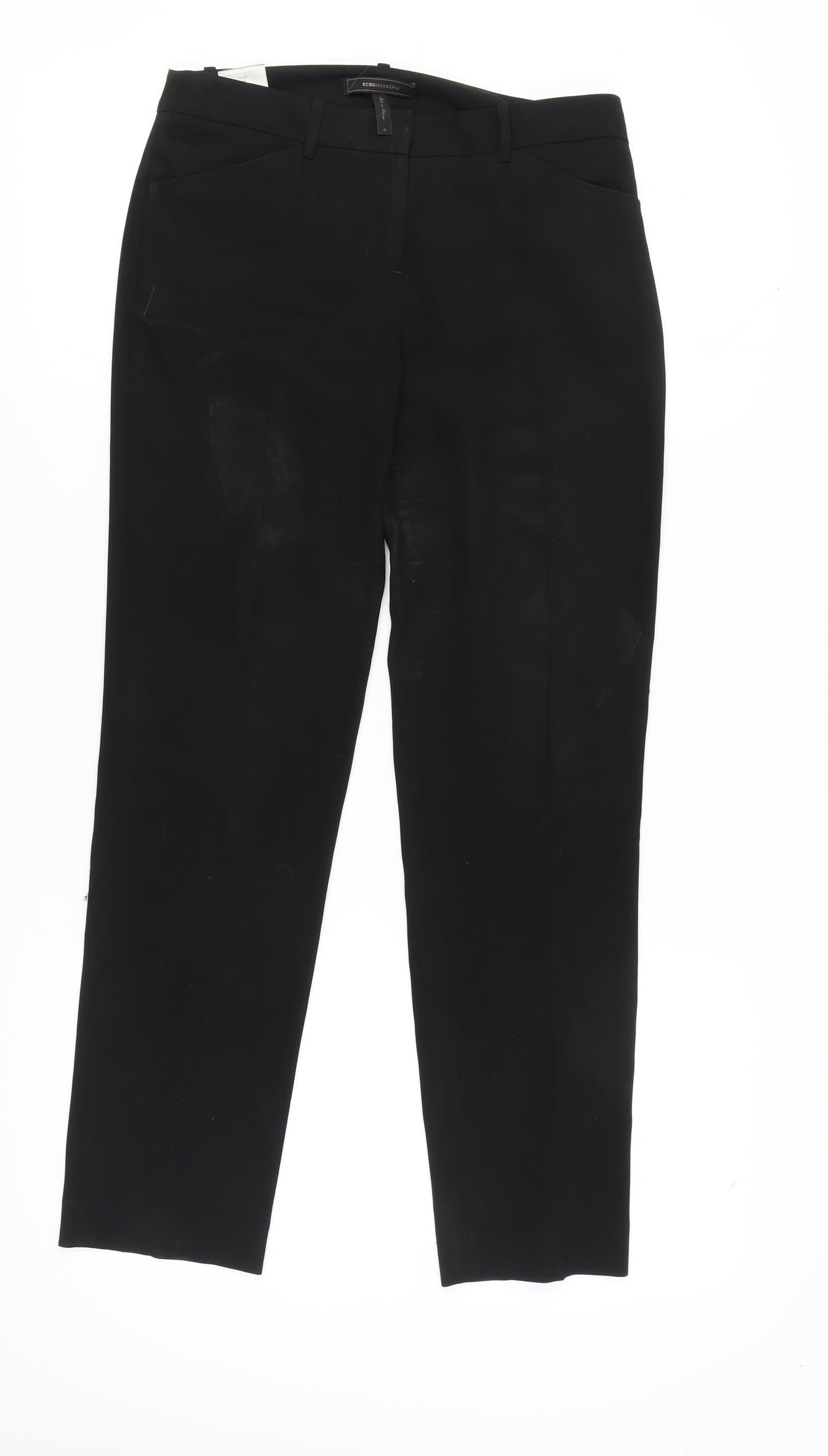 BCBGMAXAZRIA Women's Black Trousers, XS, Flat Front