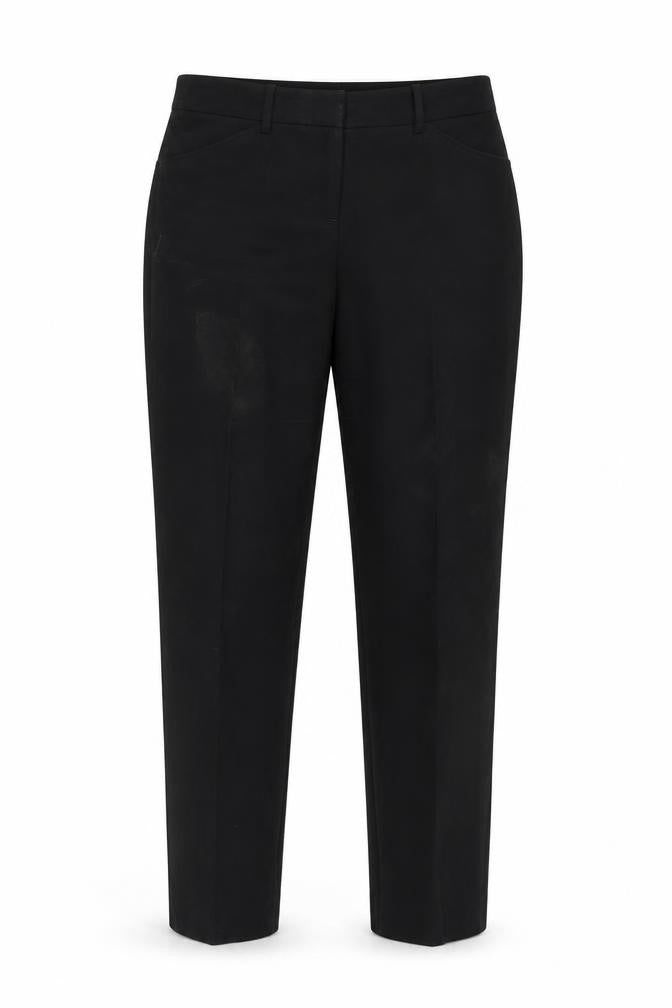 Front view of BCBGMAXAZRIA Women's Black Trousers, XS, Flat Front