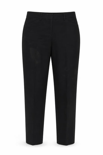 Front view of BCBGMAXAZRIA Women's Black Trousers, XS, Flat Front
