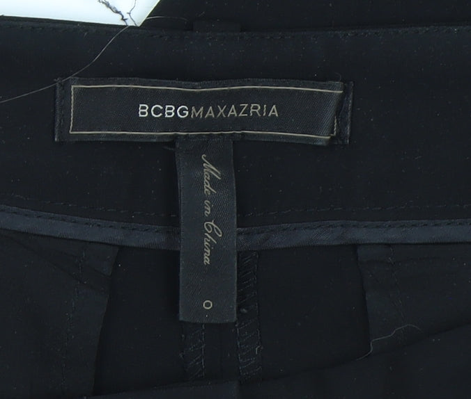 BCBGMAXAZRIA Women's Black Trousers, XS, Flat Front