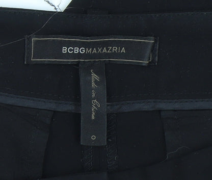 BCBGMAXAZRIA Women's Black Trousers, XS, Flat Front