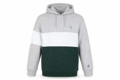 HAZZYS Men's Grey Green Striped Pullover Hoodie