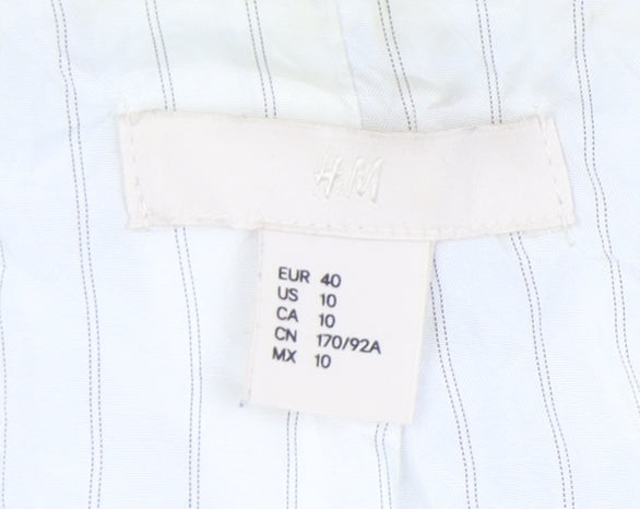H&M Beige Women's Blazer, Size 12, Linen Blend, Lined
