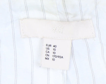 H&M Beige Women's Blazer, Size 12, Linen Blend, Lined