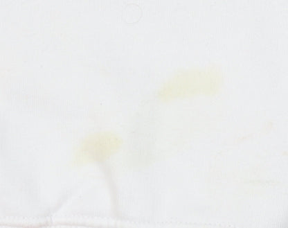 Zara Unisex White Pullover Hoodie, Size S, Cotton Blend