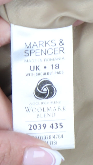 Womens UK Size 18 Marks and Spencer Beige Basic Jacket