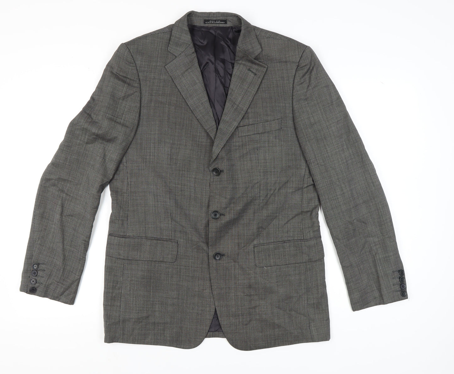Zara Man Grey Check Blazer, Men's, Size 40, Excellent