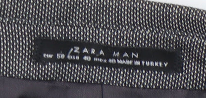 Zara Man Grey Check Blazer, Men's, Size 40, Excellent