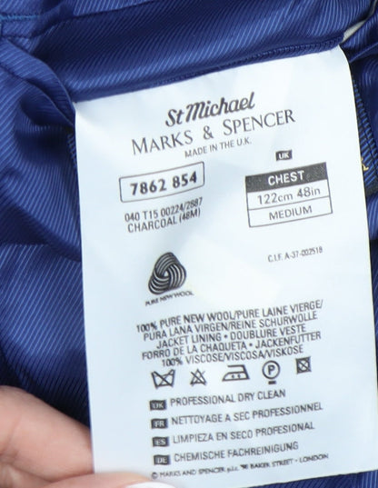 Marks and Spencer Men's Grey Wool Blazer 48M