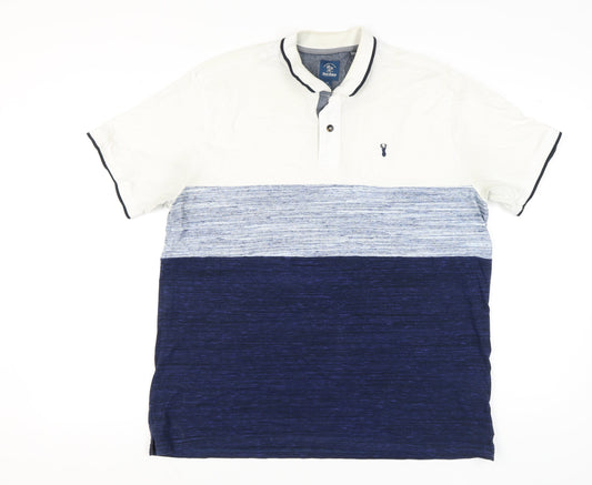 Next Men's Multicoloured XL Polo Shirt, Colourblock Design