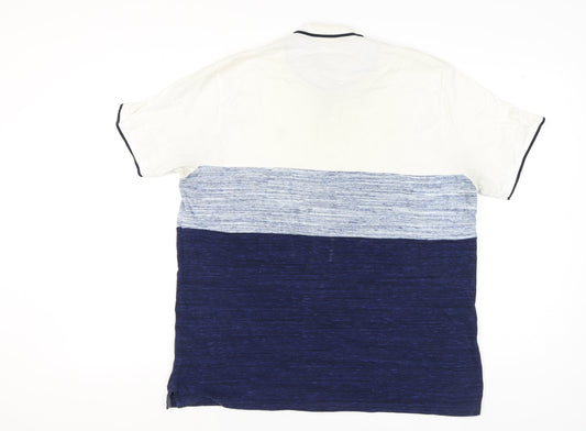 Next Men's Multicoloured XL Polo Shirt, Colourblock Design