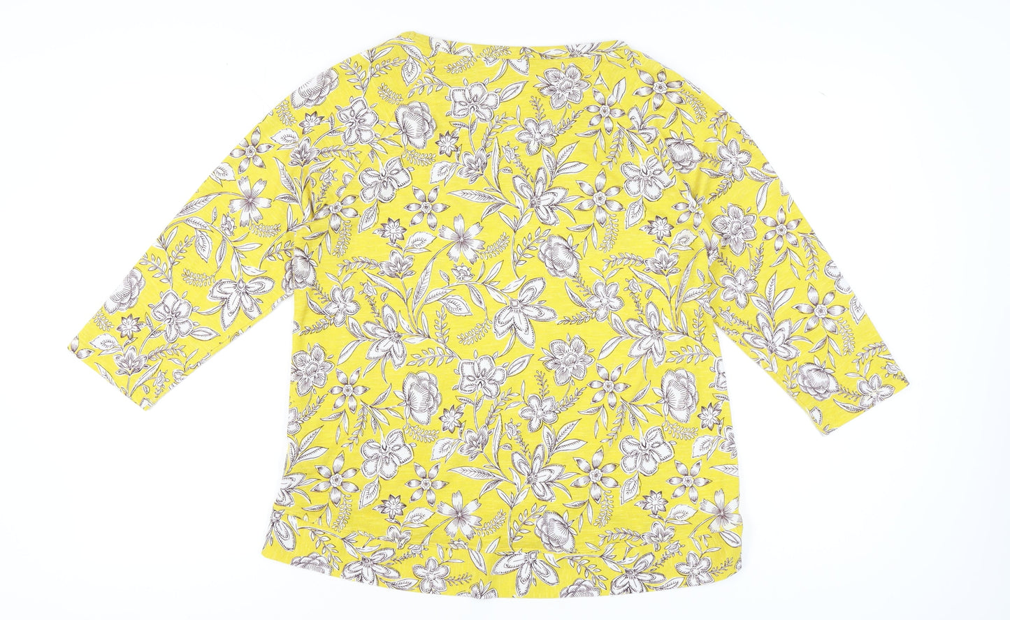 Marks and Spencer Women's Yellow Floral Top Size 16