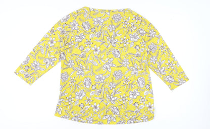 Marks and Spencer Women's Yellow Floral Top Size 16