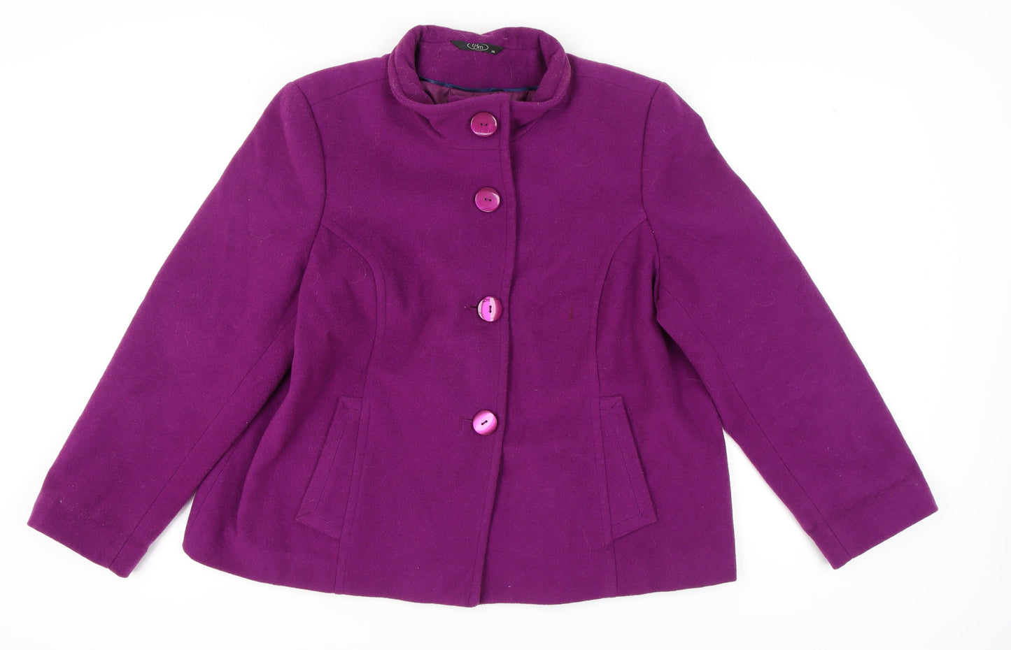 Bm Women's Purple Wool Jacket - Size 20