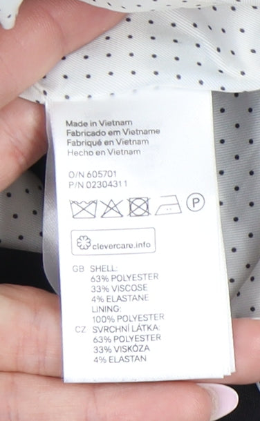 H&M Women's Black Blazer Size 6 Regular Notched