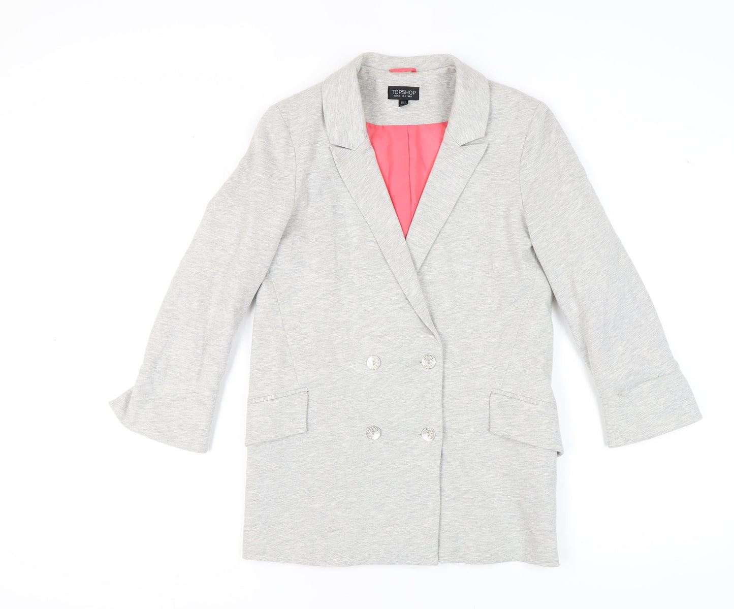 Topshop Women's Grey Blazer UK 8 Regular Fit