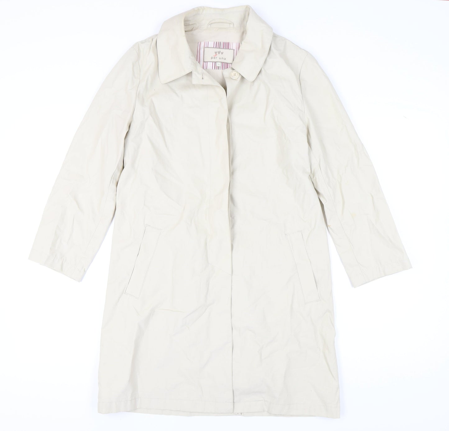Womens UK Size S Per Una Beige Overcoat