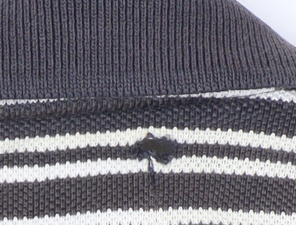 Zantos Men's Black Striped Polo Shirt L Cotton