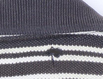 Zantos Men's Black Striped Polo Shirt L Cotton