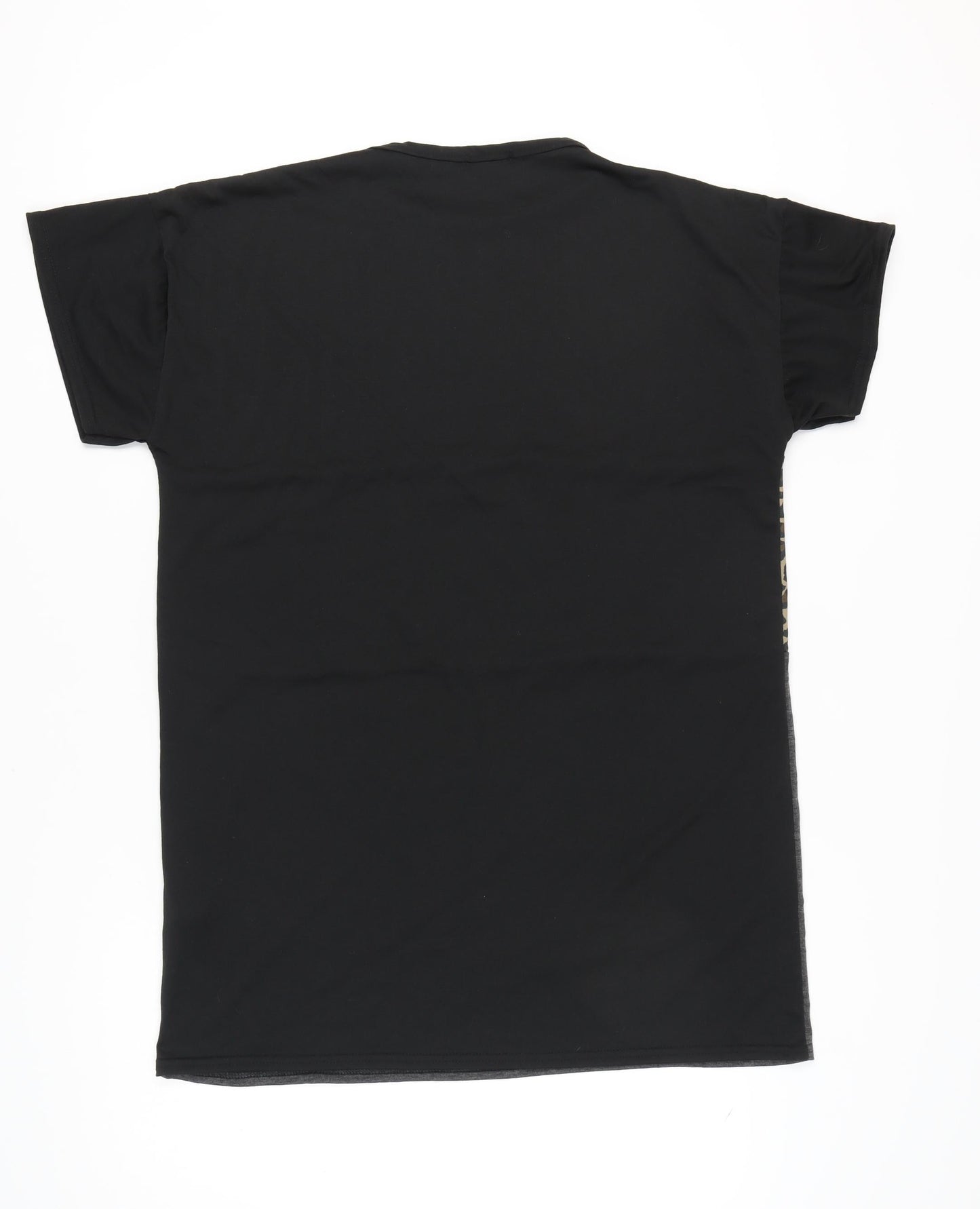 Boohoo Women's Black Beige Animal Print T-Shirt Size 16