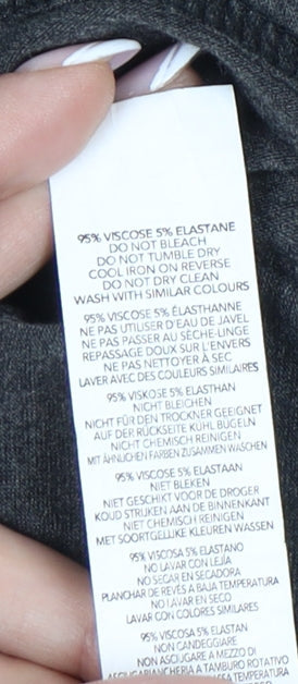 Boohoo Women's Black Beige Animal Print T-Shirt Size 16