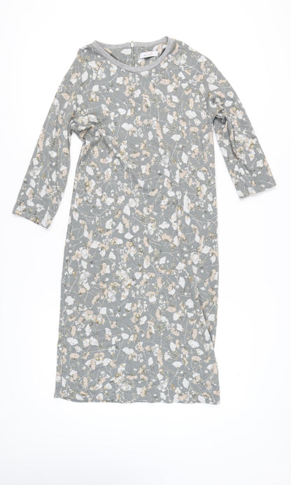 Marks and Spencer Grey Floral Women's Dress Size 10